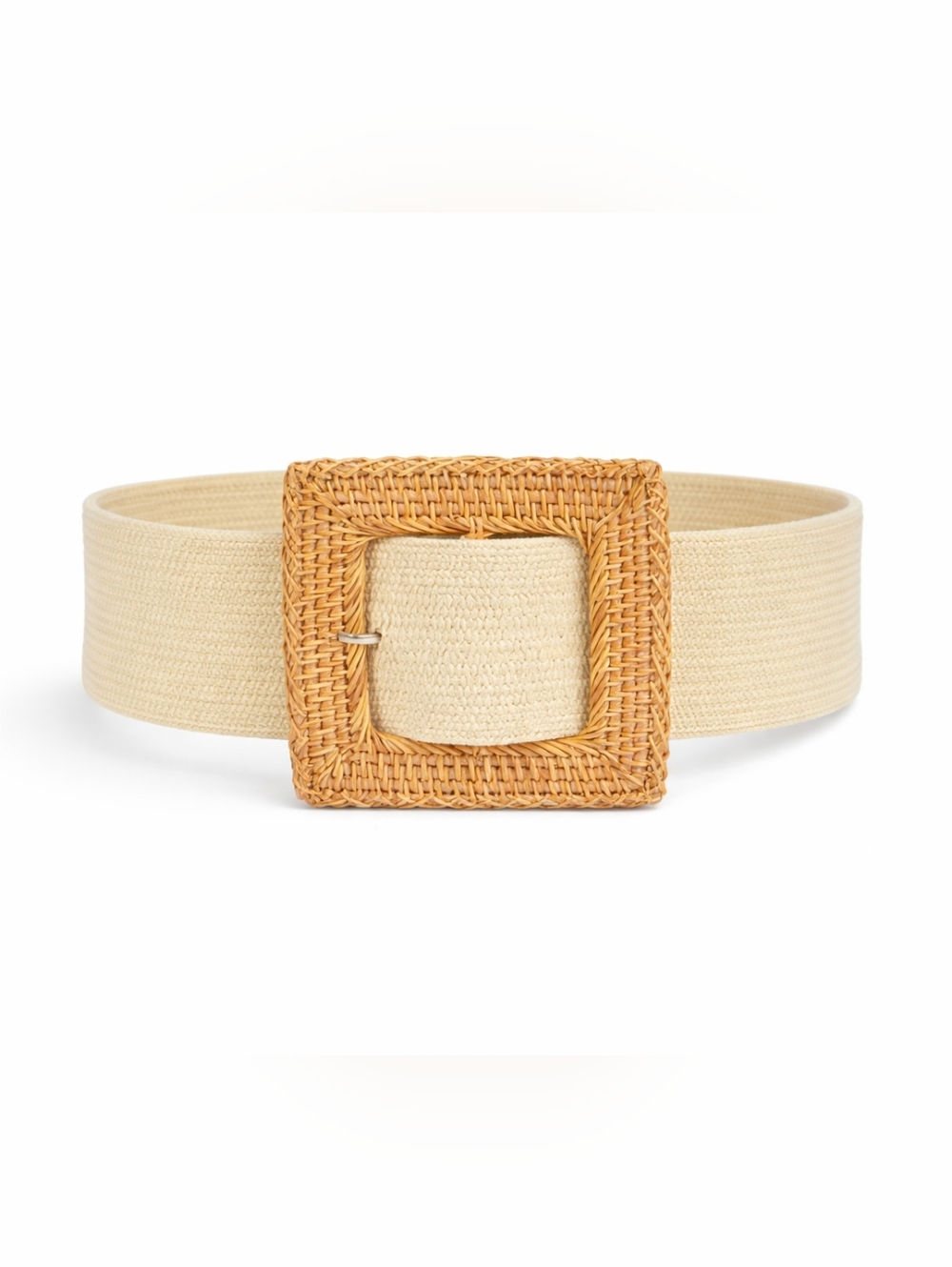 Bamboo Buckle Waist Belt | Wide Stretch Cinch | Boho Chic Neutral